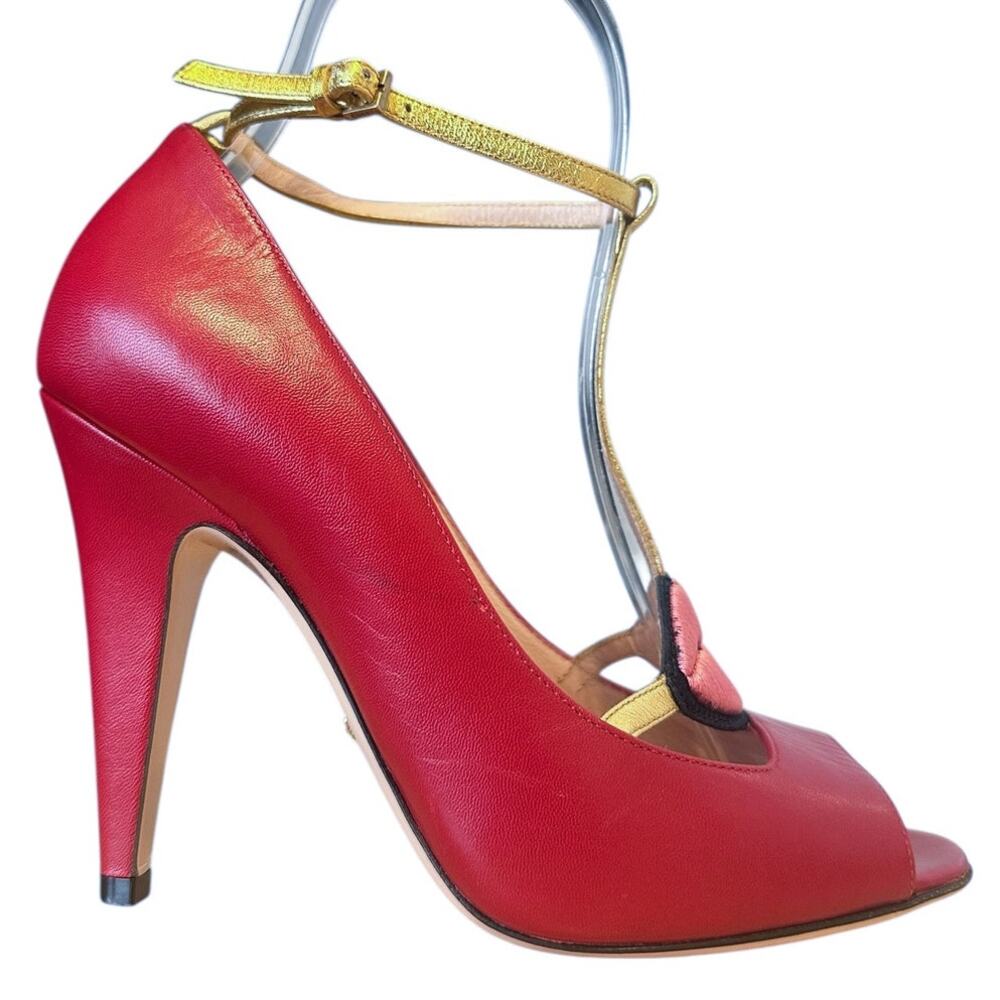 Gucci Surreal Lips Heel Red Sandals 100mm EU 36.5 Alessandro Michele - Picture 10 of 10
